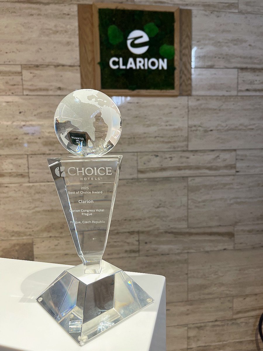 We are proud to announce that Clarion Congress Hotel Prague from the CPI Hotels group has been honored with the prestigious Best of Choice Winner award, presented by Choice Hotels International.