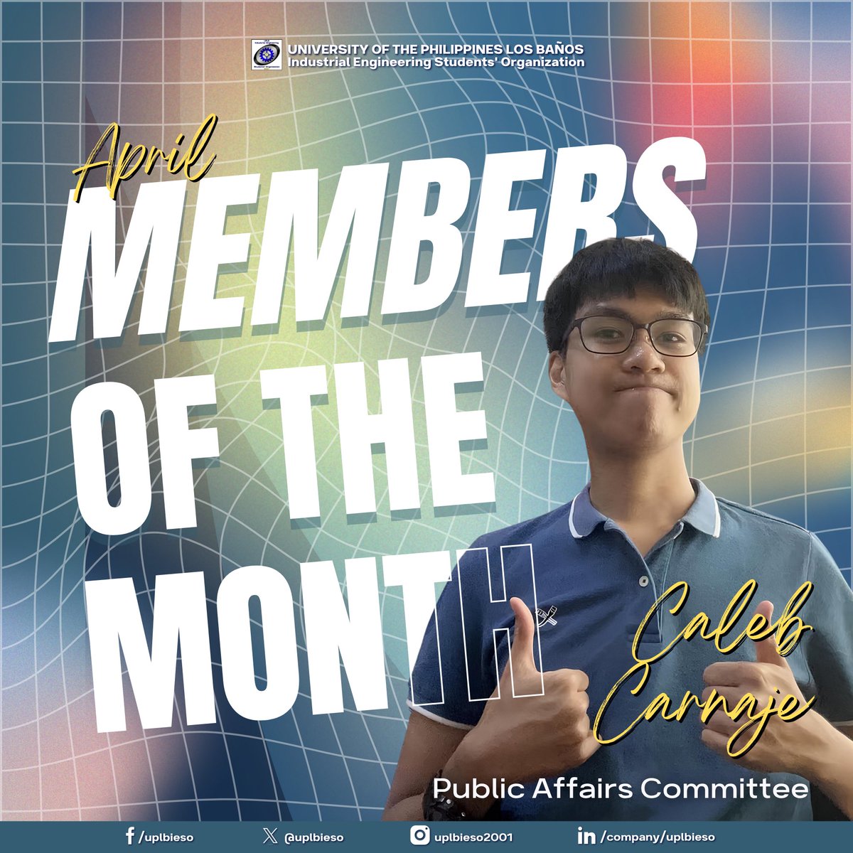 uplbieso2001's tweet photo. Your energy, effort, and excellence keep the rhythm alive! Thank you for being the shining examples of what it means to serve with heart ✨🪩

May we continue to love and serve the org, inspired by these exceptional honorees. 

#MembersOfTheMonth
#UPLBIESO https://t.co/utVe3FVMoP