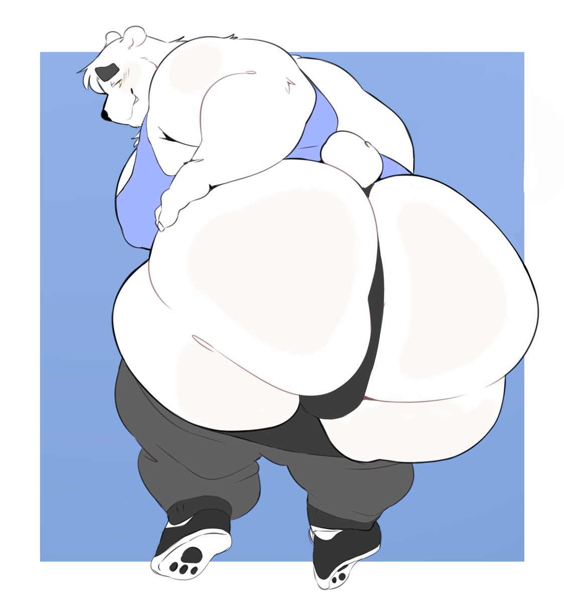 Did you miss me and my polar bear butt?

Why don't you give me a welcome kiss?