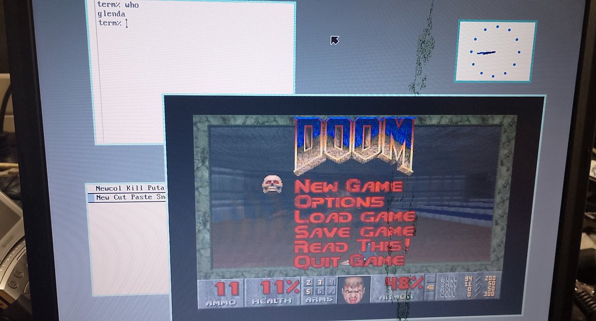 falken_cat's tweet image. Doom on #plan9 #9front