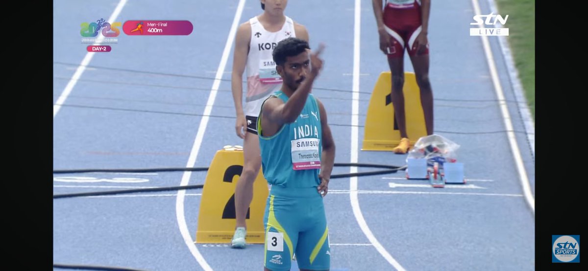 Absolutely brilliant from Vishal TK - a PB of 45.57 to finish 4th in the men’s 400m final at Asian Athletics Championships. Narrowly missed the bronze . Fastest time by an Indian quartermiler in 2025 . Very well done #IndianAthletics