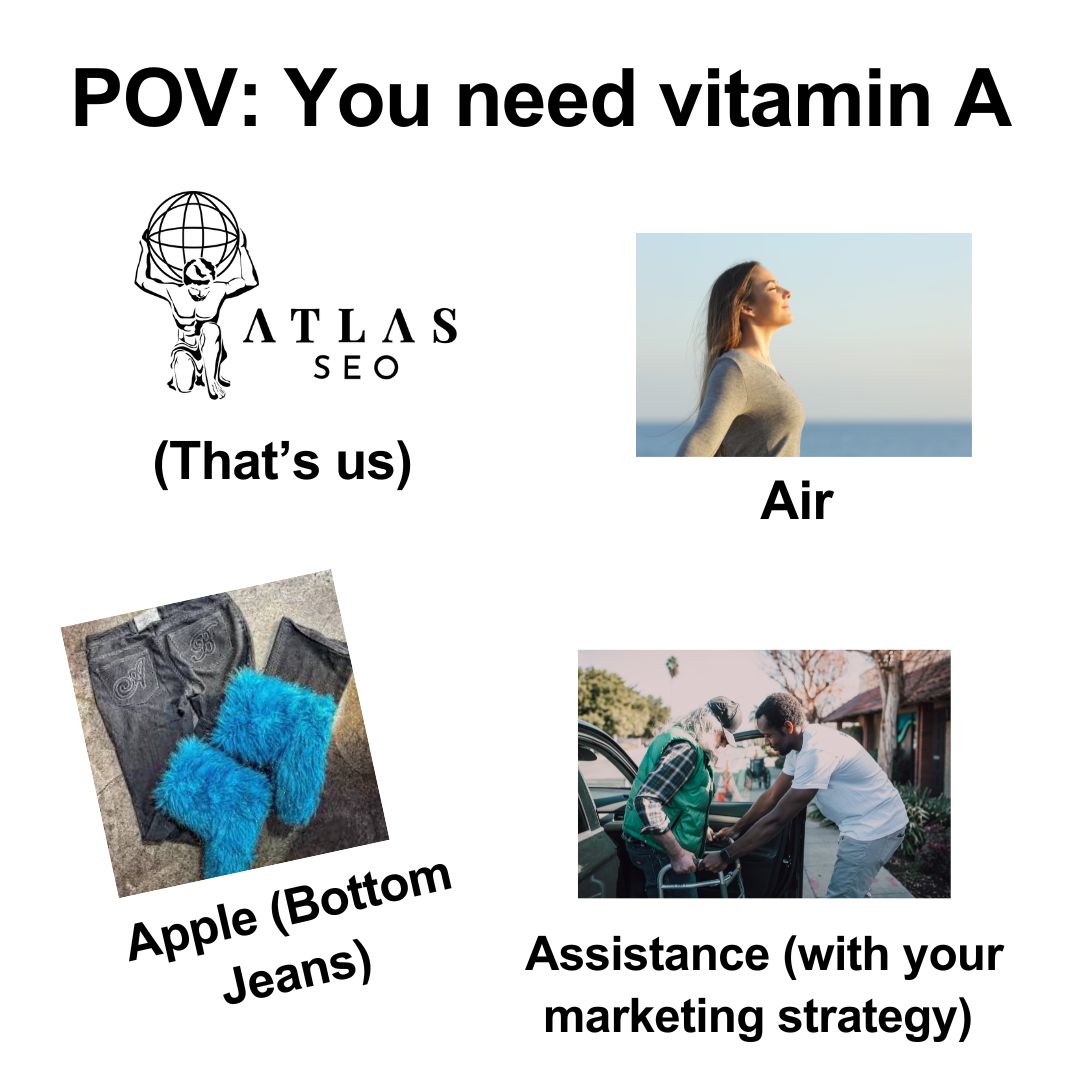Your blood tests came back and it looks like you're lacking vitamin A(tlas SEO) 🤭

Besides being hilarious on social media, we’re a full-stack marketing agency, meaning we provide all of the services you could ever need.

→ SEO (obviously.)
→ PPC
→ Link Building
→ Social