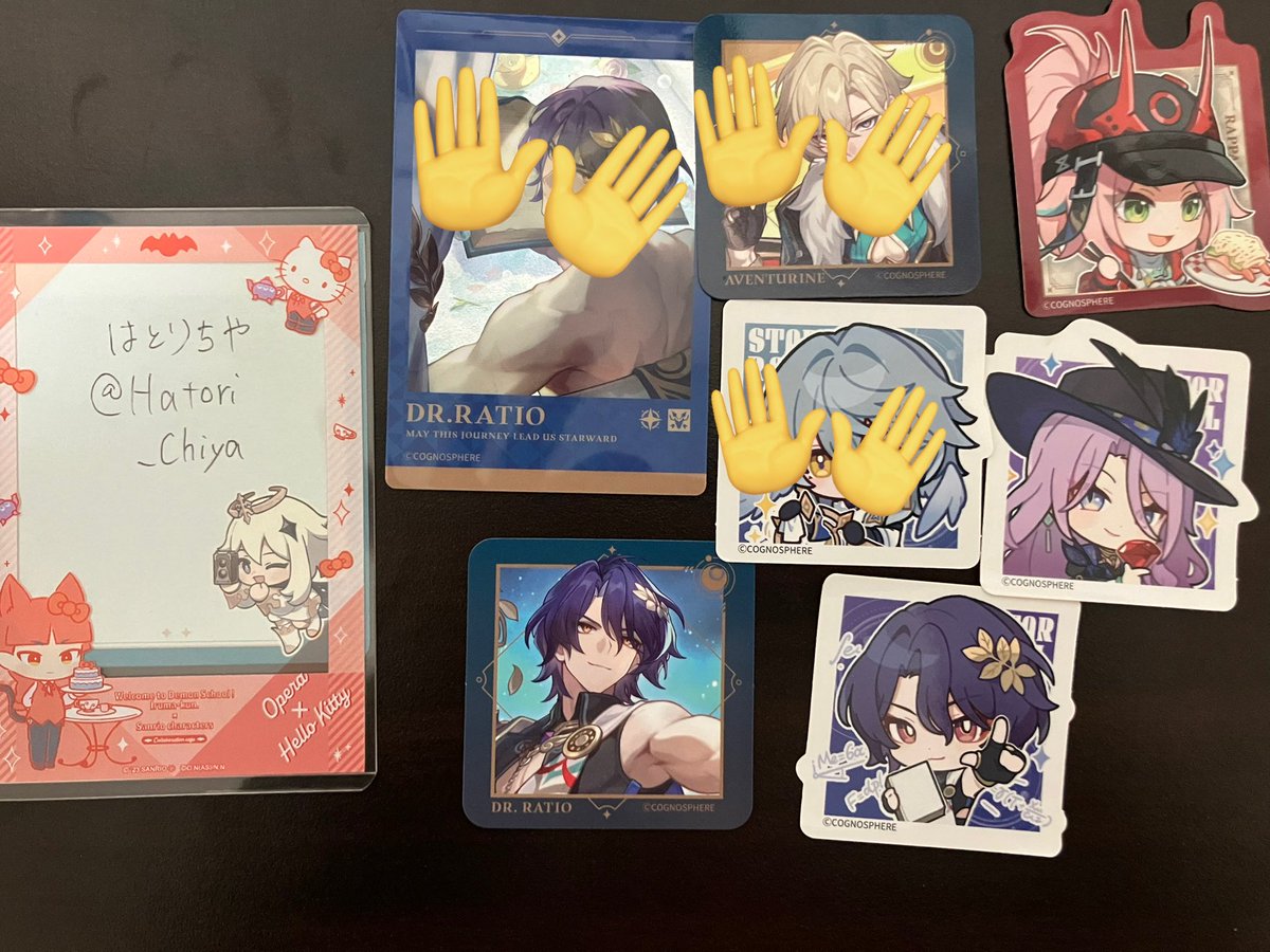 Hatori_Chiya's tweet photo. @KAMOOOOOME かもめ様
お時間をとらせてしまい申し訳ございません。
より好条件の方と「サンデーステッカー」のお取引がまとまり、画像の物のみになったのですが、
・1:1(レイシオステッカー⇔花火)
or
・2:2(画像のものから2点⇔花火・ロビン)
で交換できますでしょうか？ご検討いただけますと幸いです。 https://t.co/vccUy4vTfA