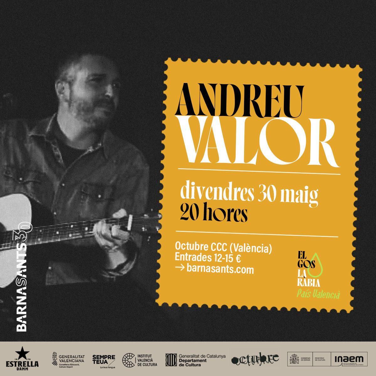OctubreCCC (@octubreccc) on Twitter photo Aquest divendres 30 de maig nou concert del <a href="/barnasants/">BARNASANTS!</a> amb <a href="/AndreuValor/">Andreu Valor</a>. Anticipades a la venda a goo.su/rgIJ Aquest divendres 30 de maig nou concert del <a href="/barnasants/">BARNASANTS!</a> amb <a href="/AndreuValor/">Andreu Valor</a>. Anticipades a la venda a goo.su/rgIJ