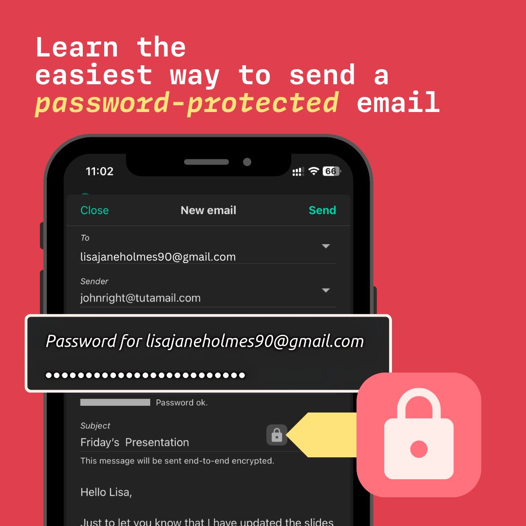 TutaPrivacy's tweet image. 🔐  Sending password-protected emails is quick and easy in Tuta Mail   🔐

Learn how to password-protect your messages here  👉 tuta.com/blog/how-to-pa…

#PrivacyMatters #EncryptedEmail