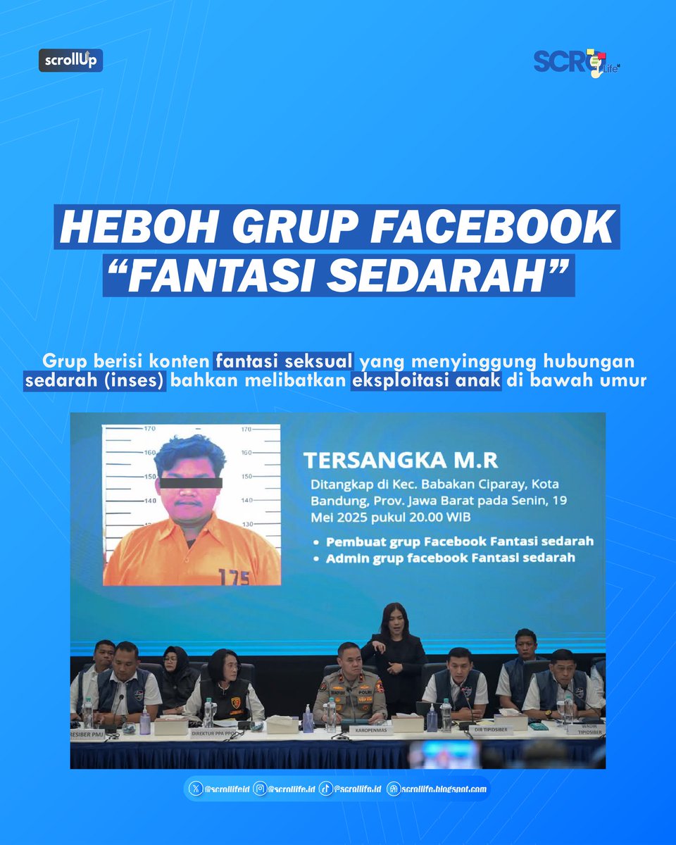 scrollifeid's tweet photo. Grup 'Fantasi Sedarah' Hebohkan Dunia Maya Indonesia

Aktif sejak Agustus 2024, grup ini menarik 32.000 anggota dan menyebarkan konten bertema inses. Aksi ini memicu kecaman publik dan menjadi sorotan aparat penegak hukum.

Baca berita selengkapnya di https://t.co/rtrajliEka https://t.co/GvOUuKjUci