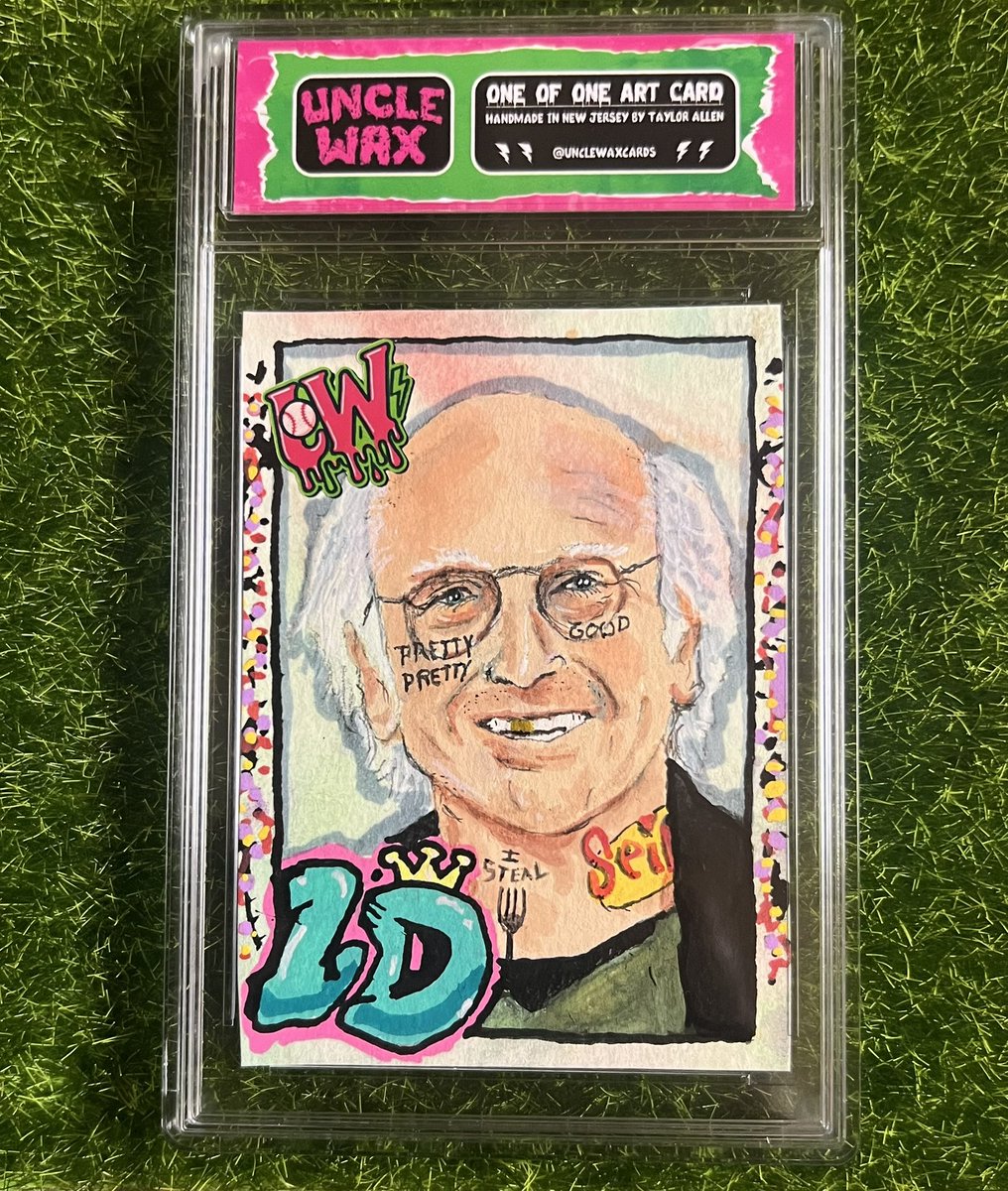 UncleWaxCards's tweet photo. Prettttyyyyyy prettttty good.
@Topps
#larrydavid #curbyourenthusiasm #cye #seinfeld #prettyprettygood #cardart #artcard #customtradingcard #handpainted #baseballcard #thehobby #topps https://t.co/sDI3m9JdPX