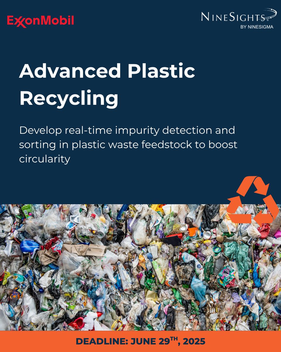 NineSigma (@ninesigma) on Twitter photo Ready to make an impact? Submit your solutions on hubs.li/Q03pqPbT0 !
<a href="/ExxonMobil_EU/">ExxonMobil EU</a>
#OpenInnovation #DigitalTransformation #SupplyChain #3DModeling #PlasticRecycling #EngineeringInnovation #Sustainability #InnovationPartners #ExxonMobil #Innovation #Technology #NineSigma Ready to make an impact? Submit your solutions on hubs.li/Q03pqPbT0 !
<a href="/ExxonMobil_EU/">ExxonMobil EU</a>
#OpenInnovation #DigitalTransformation #SupplyChain #3DModeling #PlasticRecycling #EngineeringInnovation #Sustainability #InnovationPartners #ExxonMobil #Innovation #Technology #NineSigma