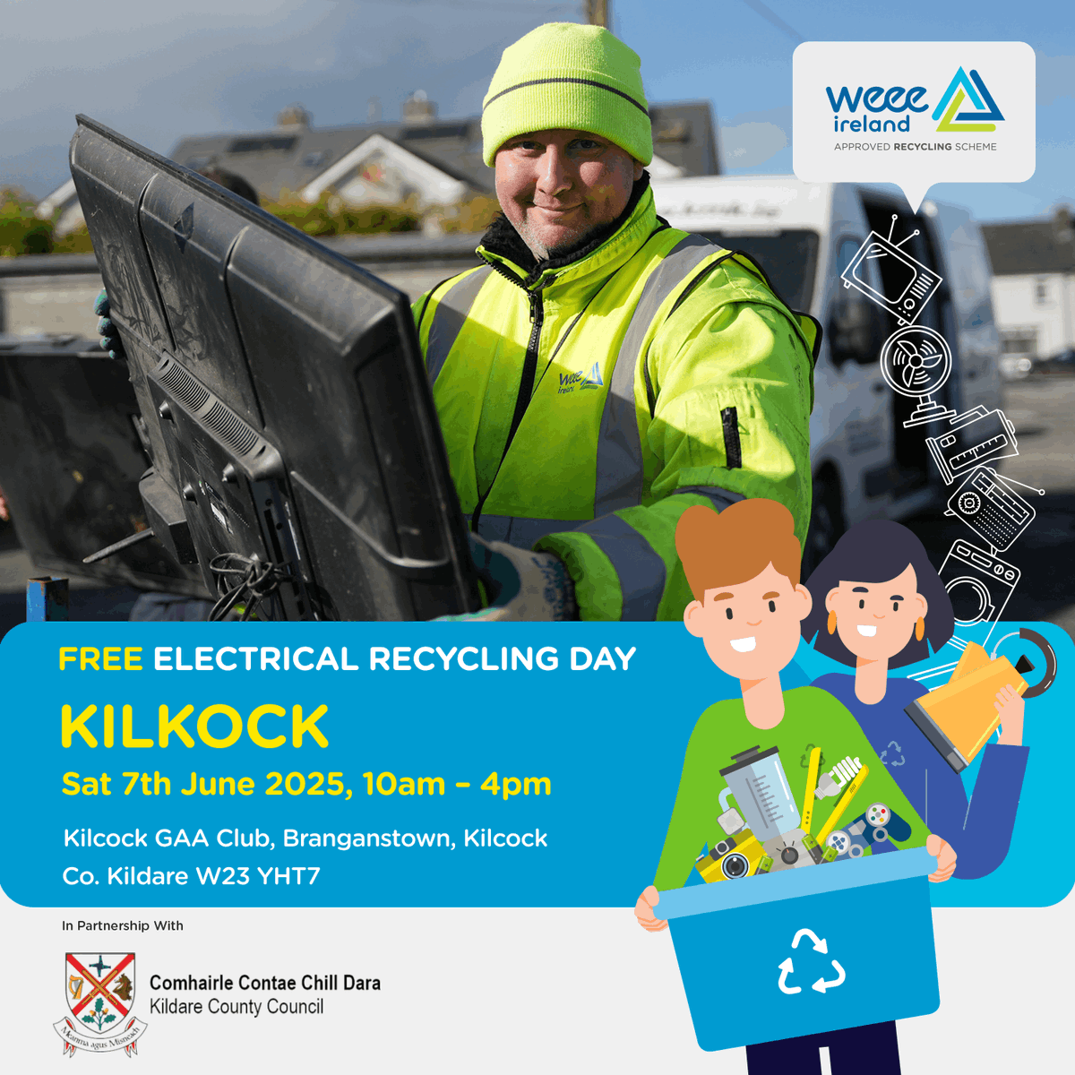 WEEE Ireland (@weeeireland) on Twitter photo Your next FREE collection for all WEEE items is in Kilcock, County Kildare at Kilcock GAA Club on Sat, 7th June 2025 from 10am - 4pm!♻️
WEEE recycle anything from your household with a plug or battery!
weeeireland.ie/household-recy…
<a href="/KMKMetals/">KMK Metals Recycling</a> <a href="/MyWasteIreland/">My Waste Ireland</a> Your next FREE collection for all WEEE items is in Kilcock, County Kildare at Kilcock GAA Club on Sat, 7th June 2025 from 10am - 4pm!♻️
WEEE recycle anything from your household with a plug or battery!
weeeireland.ie/household-recy…
<a href="/KMKMetals/">KMK Metals Recycling</a> <a href="/MyWasteIreland/">My Waste Ireland</a>