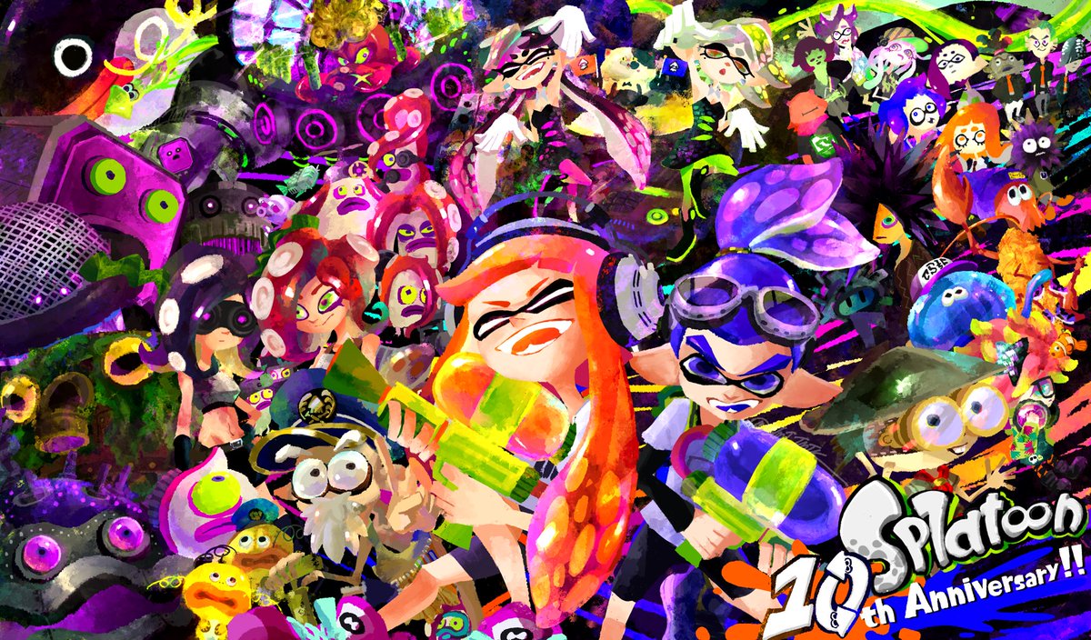 sTMT_TMTk's tweet image. 世界を塗りかえなイカ!?🦑
#スプラトゥーン10周年 #イカす10年
#Splatoon10thAnniversary