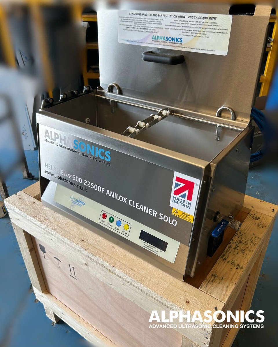 A Melanie 600 Lite ultrasonic cleaning system is on its way to a customer in Europe! It cleans two Anilox rolls simultaneously, delivering precision and efficiency. #Alphasonics #AniloxCleaning #Alphasonics #UltrasonicCleaning #Flexo #PrintingIndustry  #MadeInBritain