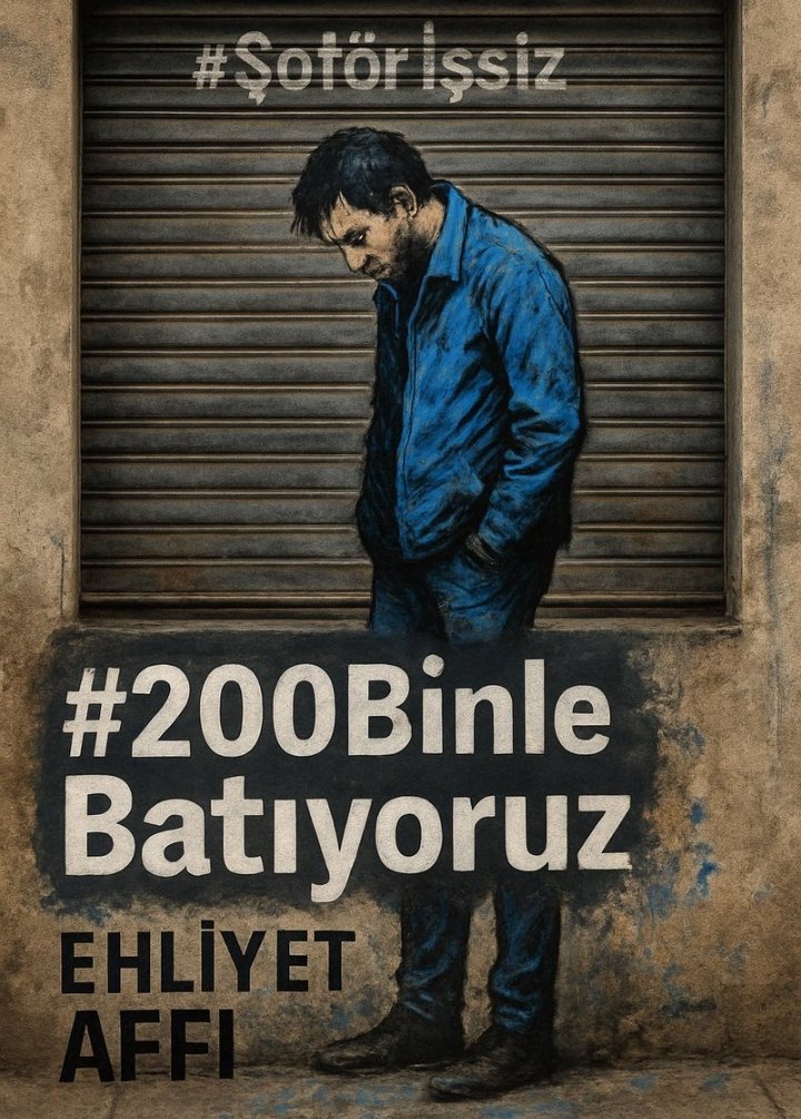 Şoföre200 BinCeza 
Pırlanta gibi çocuktum hata ettik işten atıldık. Ötelendik. Battık. #EhliyetAffı beklerken Şuan bu durumdayım Gözlerimizin geri gitti