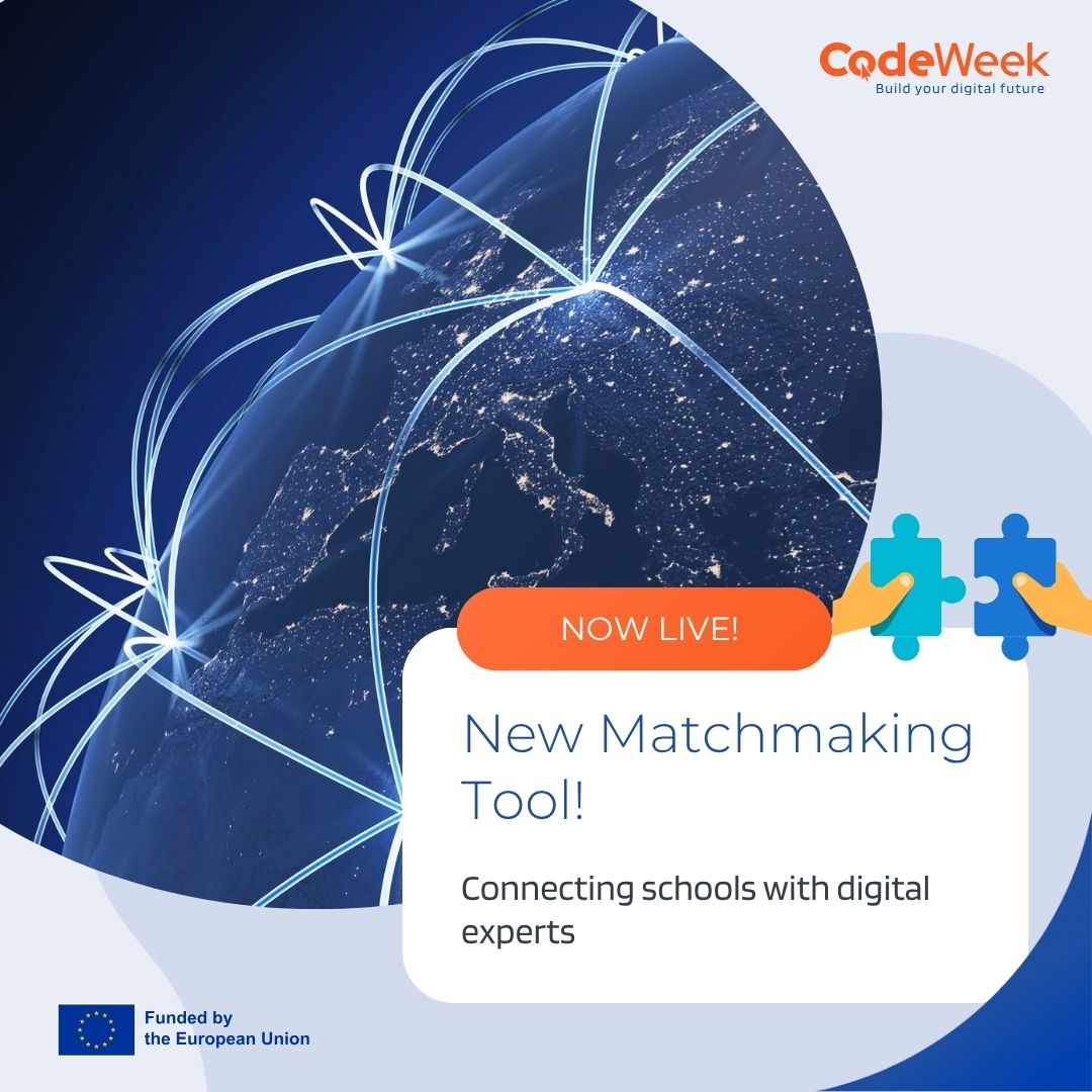 🚀 The EU Code Week matchmaking tool is LIVE! 

Links below:

➡️ For experts: ow.ly/HynG50VZT62
➡️ For organisations: ow.ly/8ZPx50VZT63

Teachers will soon explore the expert directory!

#EUCodeWeek #STEM