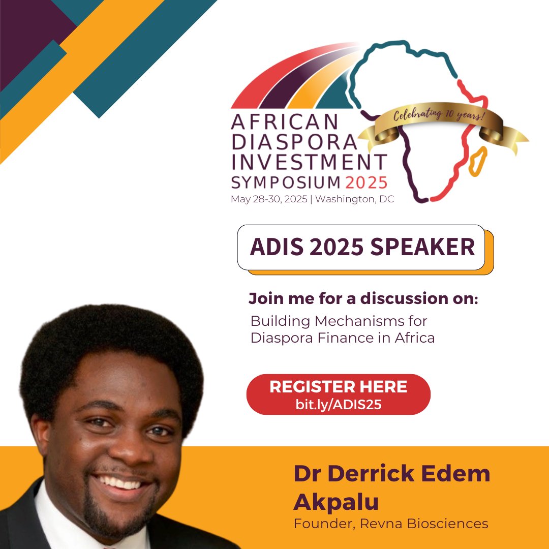 Revna Biosciences (@revnabio) on Twitter photo Our CEO will be joining an upcoming discussion on Building Mechanisms for Diaspora Finance in Africa at the 10th African Diaspora Investment Symposium <a href="/AfricanDNetwork/">AfricanDiasporaNet</a>
#DiasporaFinance #AfricaRising #InclusiveGrowth #InnovationForImpact #RevnaBiosciences #AfricanDevelopment Our CEO will be joining an upcoming discussion on Building Mechanisms for Diaspora Finance in Africa at the 10th African Diaspora Investment Symposium <a href="/AfricanDNetwork/">AfricanDiasporaNet</a>
#DiasporaFinance #AfricaRising #InclusiveGrowth #InnovationForImpact #RevnaBiosciences #AfricanDevelopment