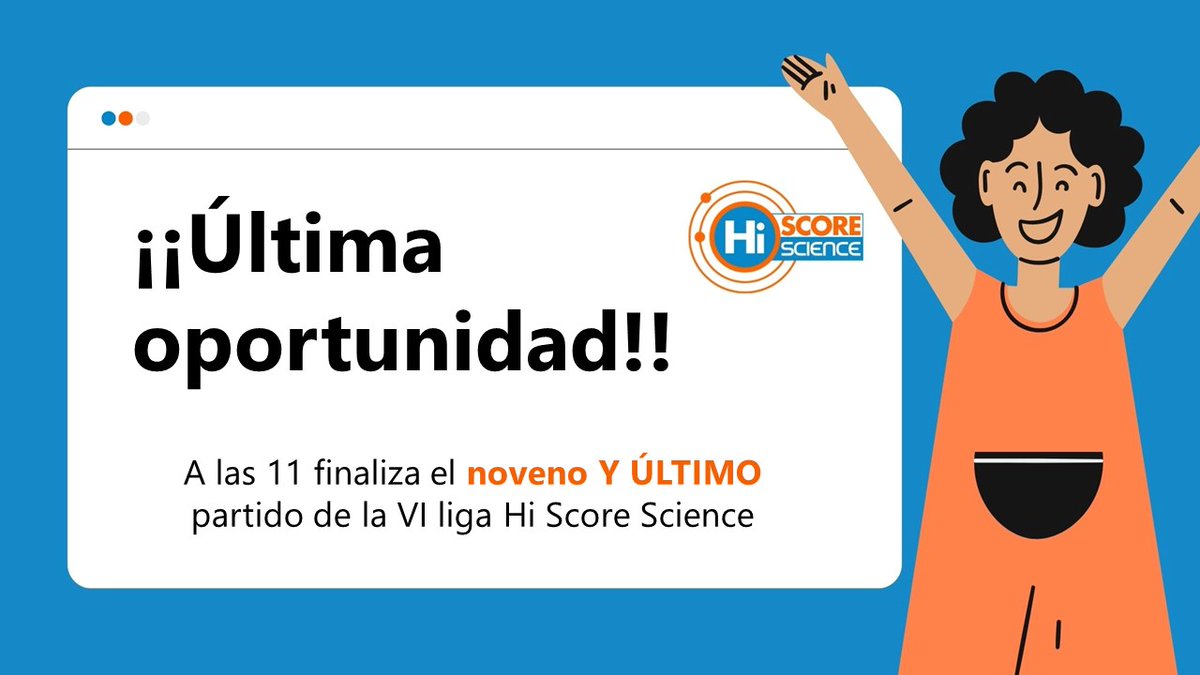 HiScoreScience (@hiscorescience) on Twitter photo ¡Última oportunidad! En una hora finaliza la VI Liga Absoluta Nacional on-line Hi Score Science, date prisa, aún puedes escalar posiciones
<a href="/CSICdivulga/">CSIC Divulga</a> <a href="/UccUnizar/">UCC unizar</a> <a href="/AragonCSIC/">CSIC Aragón</a> <a href="/Ciencias_Unizar/">Ciencias_Unizar</a> <a href="/EINAunizar/">EINA Unizar</a> ¡Última oportunidad! En una hora finaliza la VI Liga Absoluta Nacional on-line Hi Score Science, date prisa, aún puedes escalar posiciones
<a href="/CSICdivulga/">CSIC Divulga</a> <a href="/UccUnizar/">UCC unizar</a> <a href="/AragonCSIC/">CSIC Aragón</a> <a href="/Ciencias_Unizar/">Ciencias_Unizar</a> <a href="/EINAunizar/">EINA Unizar</a>