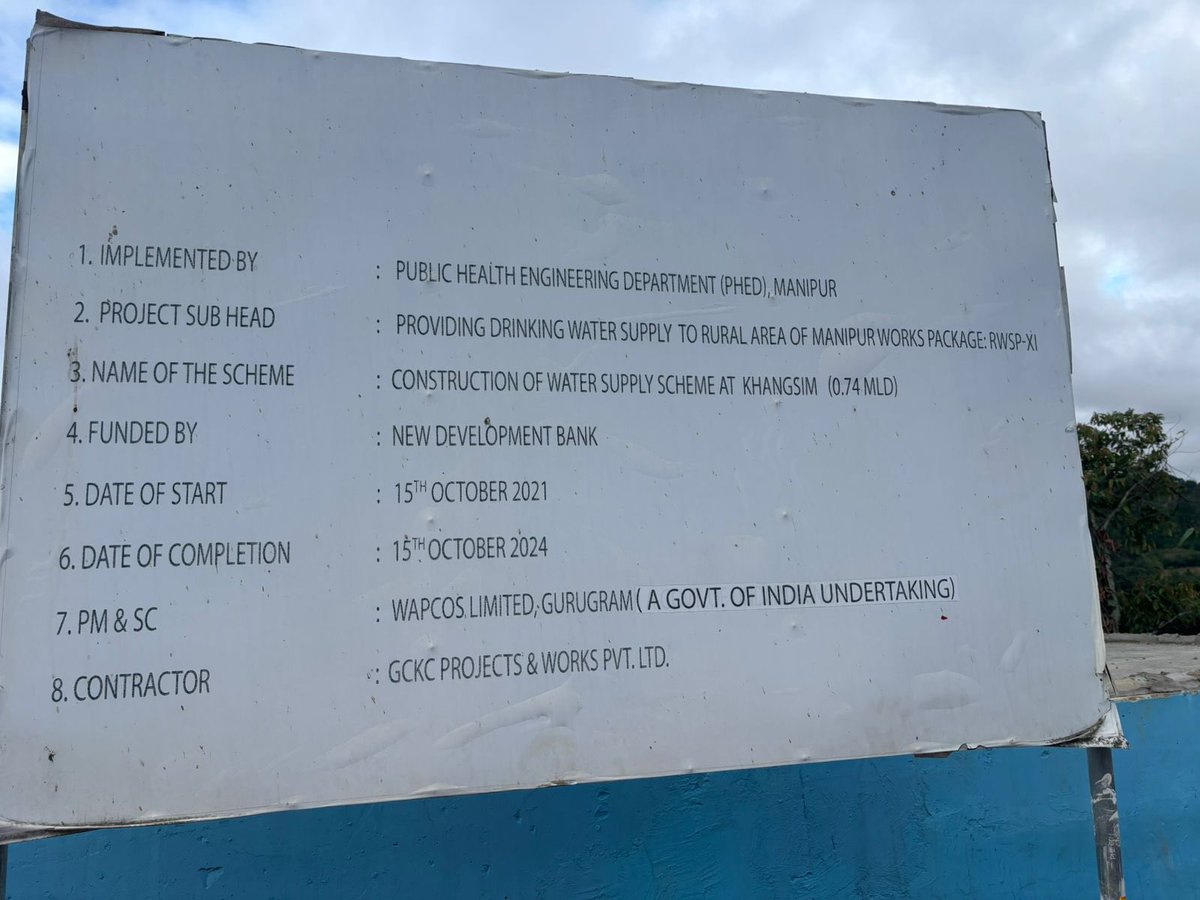 hdmalhotra's tweet photo. Visited the water supply project in Khangshim Village, funded by the New Development Bank. Inspected the pipelines and main tank - work is underway to provide clean drinking water to 200 households.

Suggested rainwater harvesting to Public Health Engineering Department officials for better water resource management.

#JalhiJeevan 

@PMOIndia @narendramodi @AmitShah @nitin_gadkari @MORTHIndia @NHAI_Official @nhidcl @BJP4India @BJP4Manipur #HarshMalhotraBJP