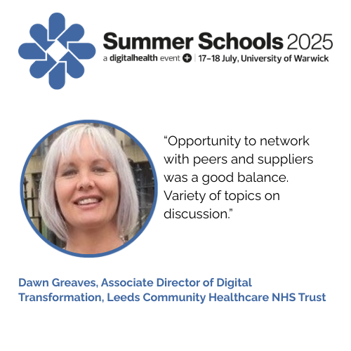 Digital Health Summer Schools (@dhsummerschools) on Twitter photo Digital Health Summer Schools, taking place 17-18 July 2025, at the University of Warwick is the unmissable NHS IT leadership event of the year.
What to expect? The opportunity to network, says Dawn Greaves (<a href="/DawnSG2010/">Dawn Greaves</a>), <a href="/LCHNHSTrust/">LCH NHS Trust</a>
#DHSS25
Register 👉eu1.hubs.ly/H0kvjNb0 Digital Health Summer Schools, taking place 17-18 July 2025, at the University of Warwick is the unmissable NHS IT leadership event of the year.
What to expect? The opportunity to network, says Dawn Greaves (<a href="/DawnSG2010/">Dawn Greaves</a>), <a href="/LCHNHSTrust/">LCH NHS Trust</a>
#DHSS25
Register 👉eu1.hubs.ly/H0kvjNb0