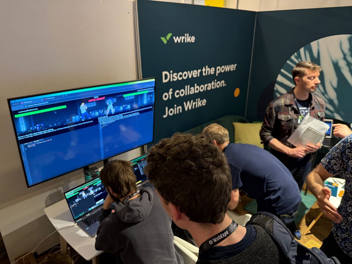 Get ready for a next-level experience at WebExpo with <a href="/wrike/">Wrike</a>! 🚀

Visit their booth to play the Kombat Code game and win prizes. Need a break? Relax in the Wrike-branded zone with refreshments. Plus, meet the team and see what it’s like to be a Wriker 💚.