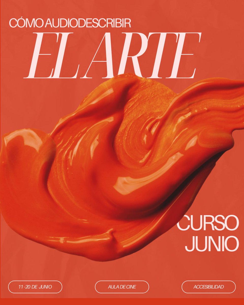 ¿Te dedicas a la Traducción, Magisterio, Bellas Artes o a la gestión cultural? ¿Tienes una galería o trabajas en el ámbito artístico y deseas que tus contenidos sean más accesibles?

Este curso te interesa cursos.fundacio.es/view/308

📅 Del 11 al 20 de junio

🕓 De 16:00 a 19:00 h