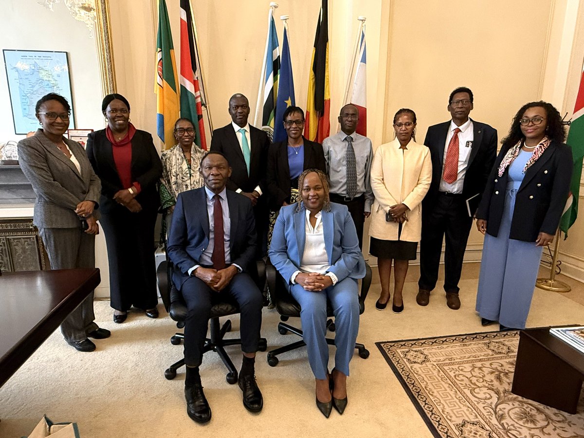 East African Community (@jumuiya) on Twitter photo On the sidelines of the EACβs engagement mission at the European Commission, EAC Secretary General <a href="/SGNduva/">Veronica M. Nduva, CBS</a> paid a courtesy call on Kenyaβs Ambassador to the EU <a href="/bantigito/">Amb (Prof) Bitange Ndemo, PhD, CBS</a>.
They discussed key EAC priorities at the EU and the need for stronger coordination among EAC Ambassadors On the sidelines of the EACβs engagement mission at the European Commission, EAC Secretary General <a href="/SGNduva/">Veronica M. Nduva, CBS</a> paid a courtesy call on Kenyaβs Ambassador to the EU <a href="/bantigito/">Amb (Prof) Bitange Ndemo, PhD, CBS</a>.
They discussed key EAC priorities at the EU and the need for stronger coordination among EAC Ambassadors