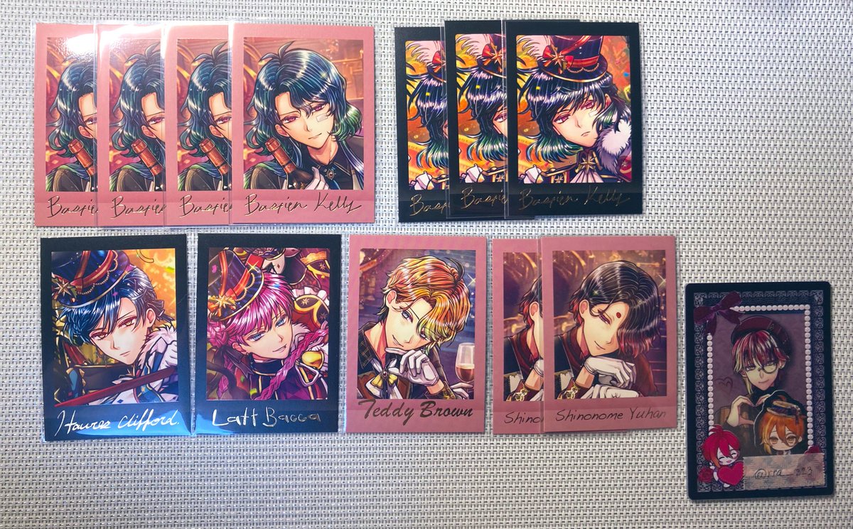 rra__223's tweet photo. 【交換】あくねこ 悪魔執事と黒い猫 ぱしゃこれ

譲:桃バスティン4.黒バスティン3.黒ハウレス 黒ラト.桃テディ.桃ユーハン2(全て箔)

求:箔桃フェネス>>箔黒フェネス

︎✿桃枠を優先的に集めているため黒枠へのお返事にはお時間頂く可能性がございます。

お気軽にお声掛けくださいませ。 https://t.co/EkaRqMBHCq