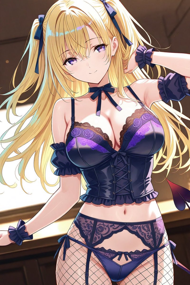 ガーターベルト＋網タイツの結菜(ゆな)
ふふ、今日はあなたのために選んだの。ちゃんと…気づいてくれた？
#AIイラスト