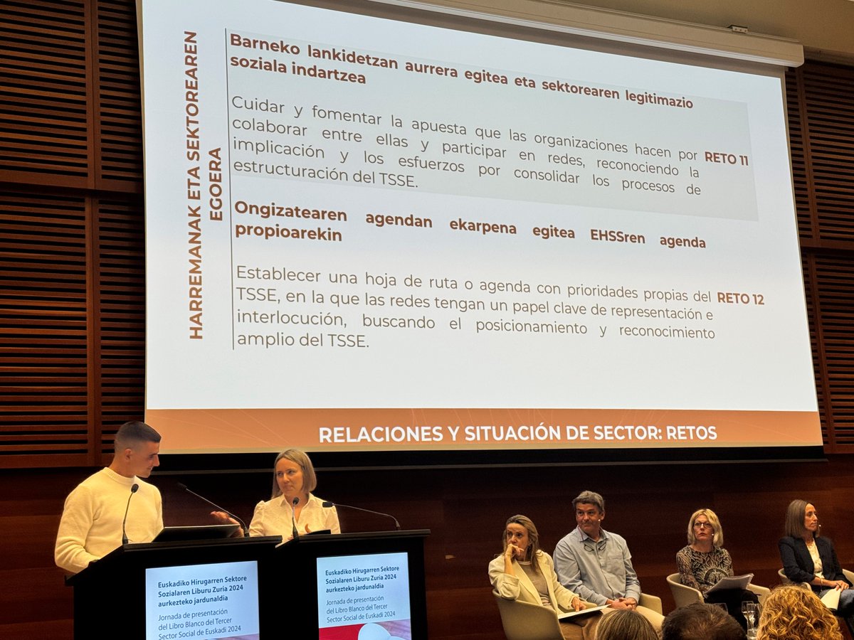 Jornada Libro Blanco TSSE 2024👇 

👐Sobre el apoyo que reciben de distintos agentes sociales, las organizaciones dicen recibir bastante o mucho apoyo de los movimientos sociales (64,4 %), las diputaciones forales (64,2 %), los ayuntamientos(62,4 %) y el Gobierno Vasco (54,8 %)