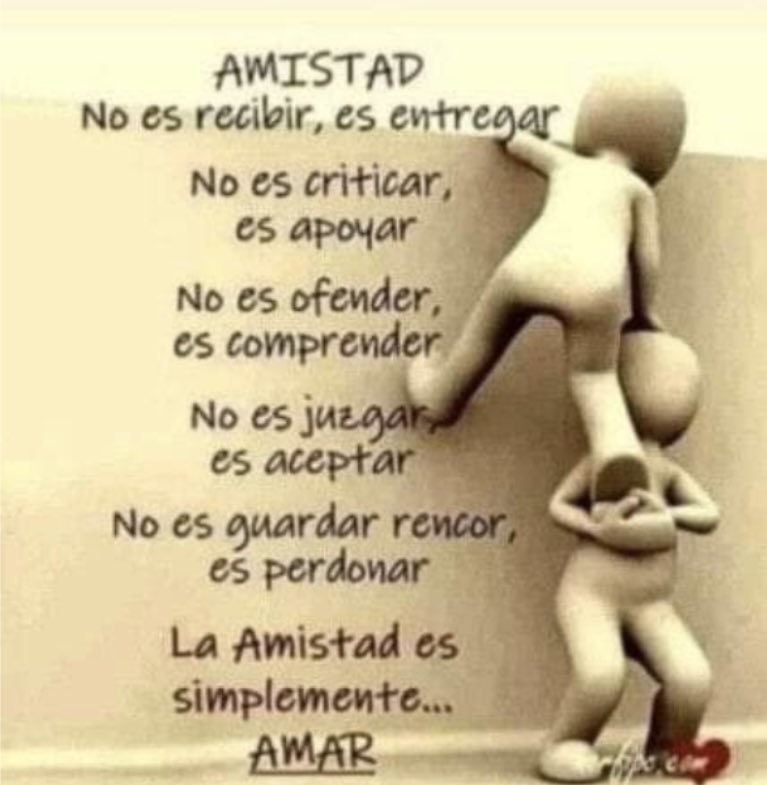 💚🌈💚LA AMISTAD…………..
💚NO ES RECIBIR………………..
💚NO ES………………………………..
💚NO ES OFENDER…………….
💚TAMPOCO………………………..
💚NO ES GUARDAR……………
💚LA. AMISTAD………….💚🌈💚
