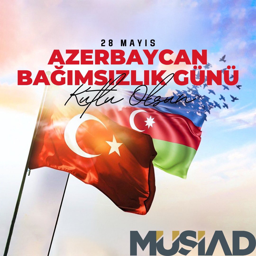 Can Azerbaycanın 28 Mayıs Bağımsızlık Günü’nü tebrik ediyoruz.

MÜSİAD olarak, “bir millet iki devlet” anlayışıyla, Türkiye-Azerbaycan arasındaki bağların her alanda daha da güçlenmesi için çalışmaya devam edeceğiz.

Bağımsızlık Mücadelesi’nde canlarını feda eden tüm