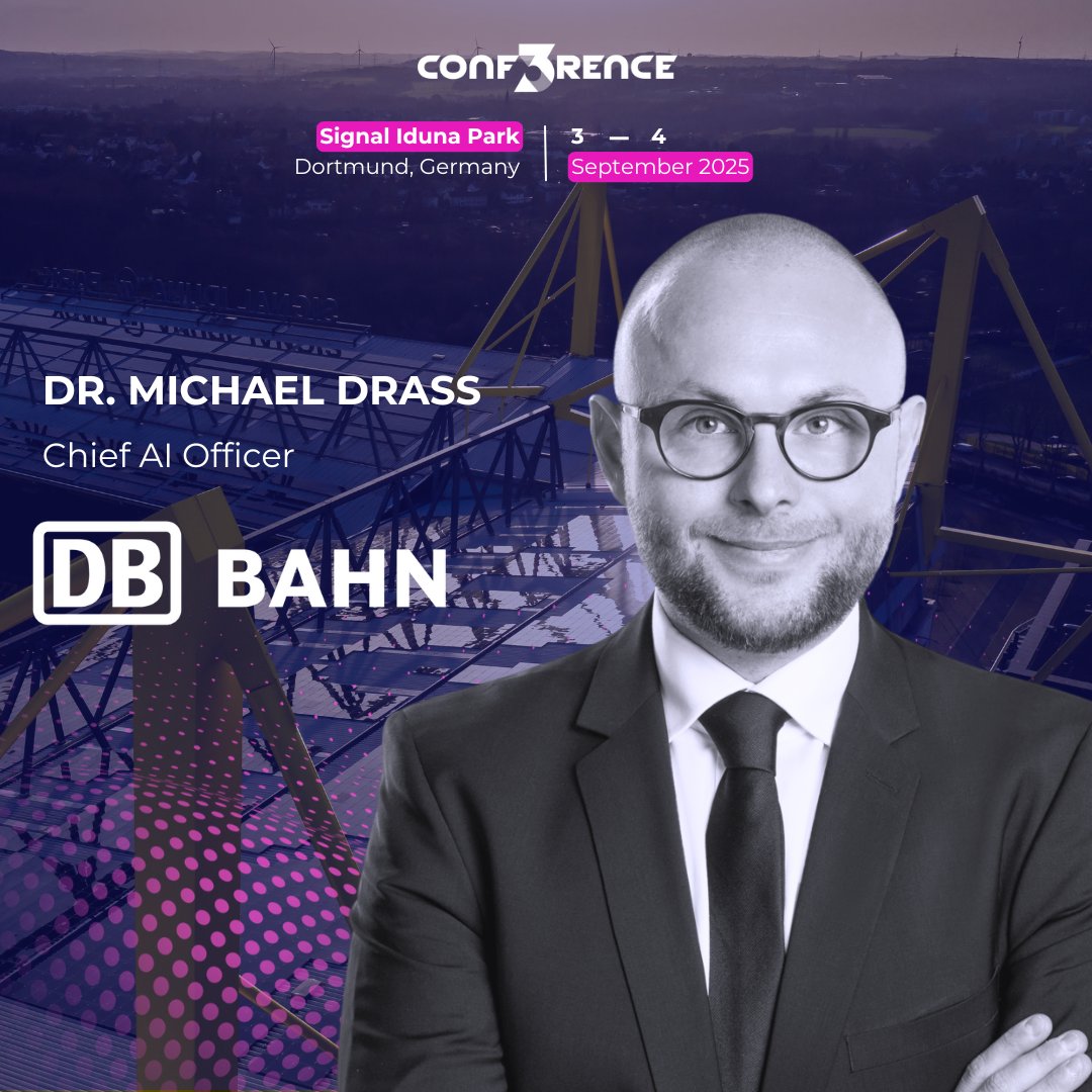 From BahnGPT to EU-wide data ecosystems — Dr. Michael Drass, Chief AI Officer @ Deutsche Bahn, joins #CONF3RENCE 2025! Leading #AI strategy, compliance &amp; innovation across Germany and beyond. Let’s talk enterprise AI done right.