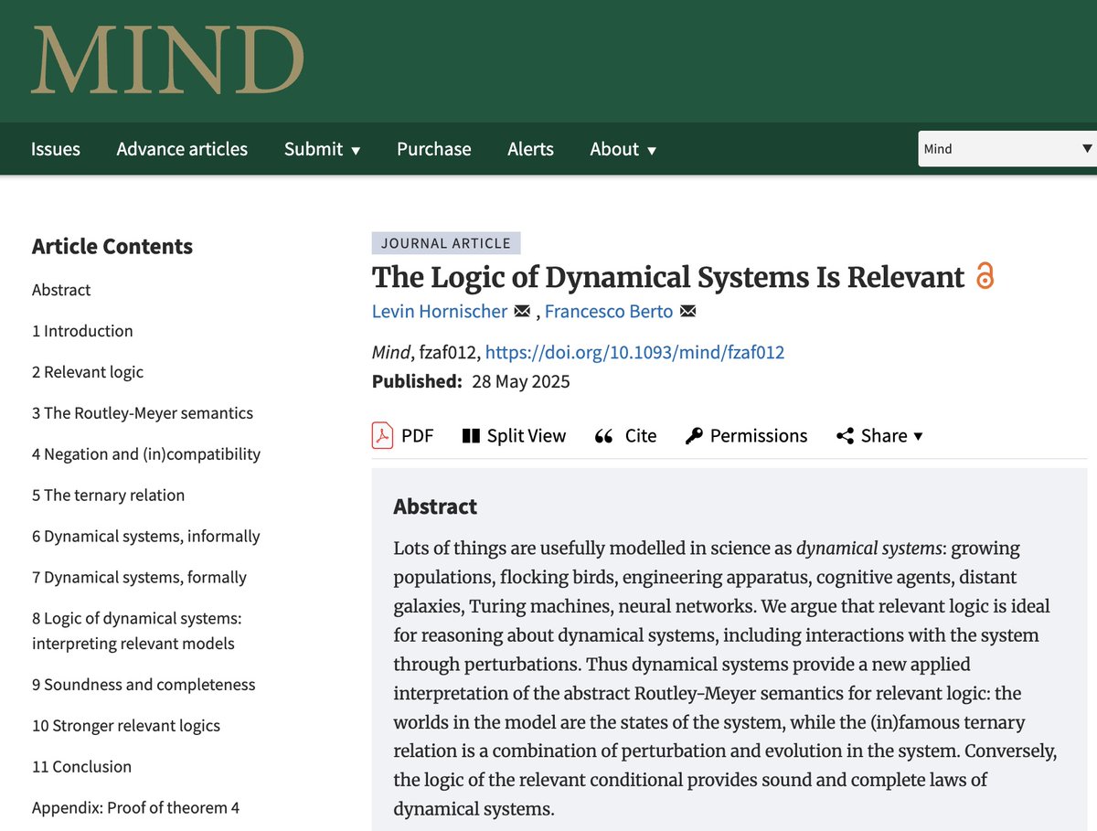 Francesco Berto (@franz_berto) on Twitter photo 'The Logic of Dynamical Systems Is Relevant' is out! (Or, How I Stopped Worrying and Learned to Love Relevant Logic Again.) Download here, Open Access of course:
academic.oup.com/mind/advance-a…
<a href="/OUPPhilosophy/">Oxford Philosophy</a> 'The Logic of Dynamical Systems Is Relevant' is out! (Or, How I Stopped Worrying and Learned to Love Relevant Logic Again.) Download here, Open Access of course:
academic.oup.com/mind/advance-a…
<a href="/OUPPhilosophy/">Oxford Philosophy</a>