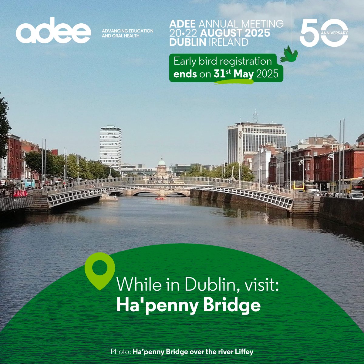 Celebrate ADEE’s 50th in Dublin - where history meets innovation! Don’t miss the iconic Ha’penny Bridge. Early Bird registration ends this weekend, secure your spot now: adee.org/annual-meeting…
#adee #adee50 #Dublin2025 #EarlyBird