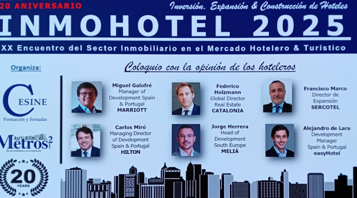 CESINE Formación & Jornadas (@cesineeditorial) on Twitter photo Nuestros invitados y protagonistas del sector hotelero representan más de 80 marcas hoteleras.
<a href="/Marriott/">Marriott Hotels</a> <a href="/CataloniaHotels/">Catalonia Hotels & Resorts</a> #sercotel <a href="/HiltonHotels/">Hilton Hotels</a> <a href="/MeliaHotelsInt/">Meliá Hotels International</a> <a href="/easyhotels/">easyHotel</a>.
Lo destaca Horacio Alcalá, ceo de Alsotel, que modera el XX ANIVERSARIO de #INMOHOTEL2025. Nuestros invitados y protagonistas del sector hotelero representan más de 80 marcas hoteleras.
<a href="/Marriott/">Marriott Hotels</a> <a href="/CataloniaHotels/">Catalonia Hotels & Resorts</a> #sercotel <a href="/HiltonHotels/">Hilton Hotels</a> <a href="/MeliaHotelsInt/">Meliá Hotels International</a> <a href="/easyhotels/">easyHotel</a>.
Lo destaca Horacio Alcalá, ceo de Alsotel, que modera el XX ANIVERSARIO de #INMOHOTEL2025.