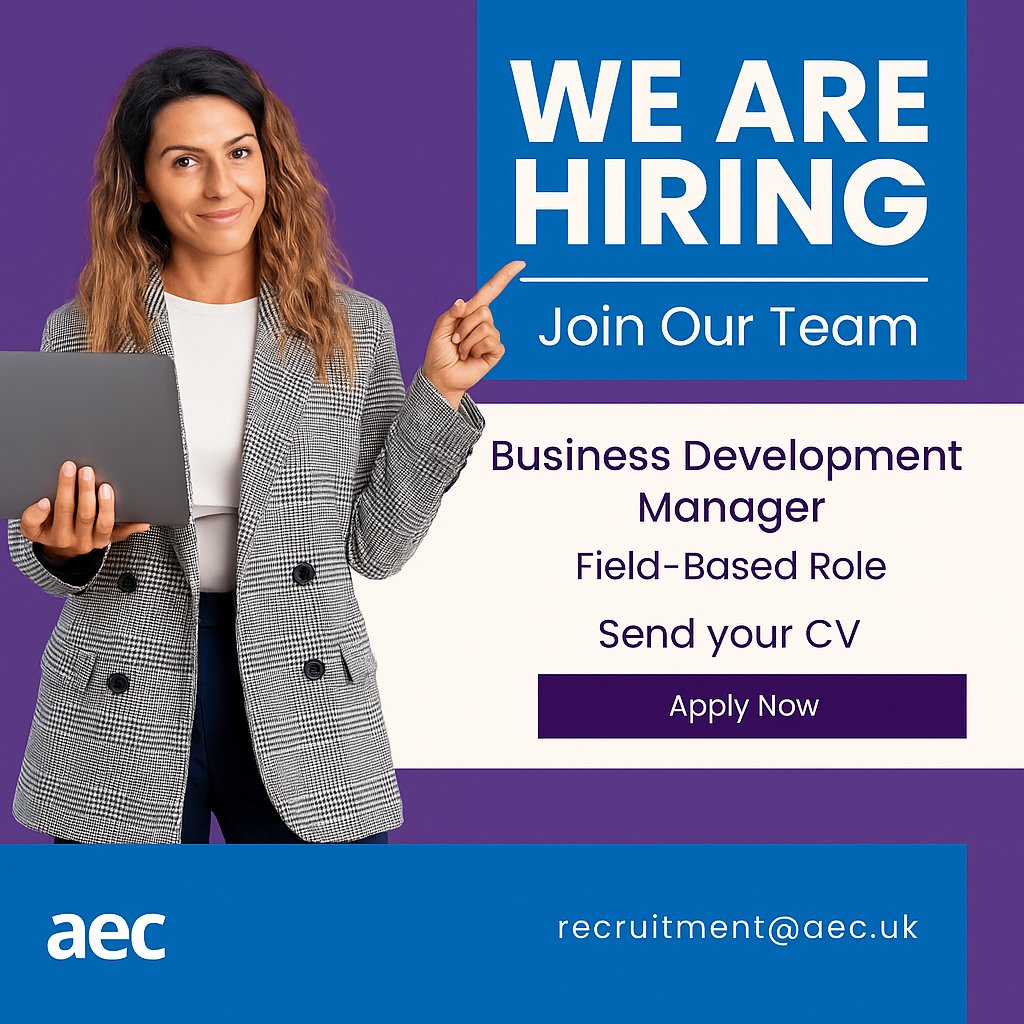 🚀We are Hiring! New Business Development Manager. Join our growing team at AEC and progress your career!

📍 More information: aec.uk/careers
📧 Send your CV: recruitment@aec.uk

#Vacancy #Career #Manchester #hiring #salesjob