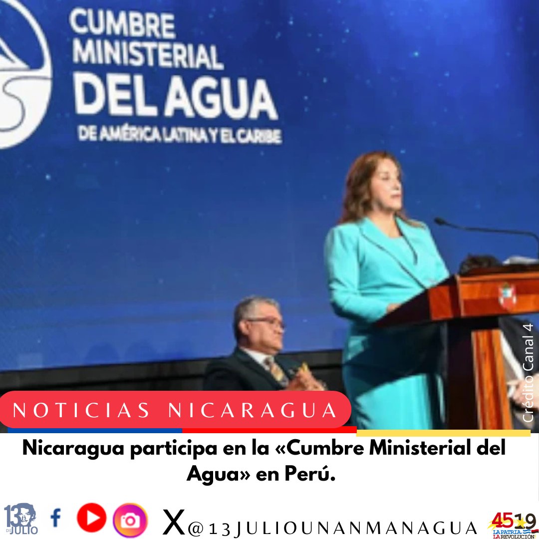 #Nicaragua participa en la «Cumbre Ministerial del Agua» en Perú, reafirmando su compromiso ambiental junto al MARENA y el BID por un futuro hídrico sostenible.

#SomosUNAN
#NicaraguaEnRevolución
#4619SiempreMásAllá.