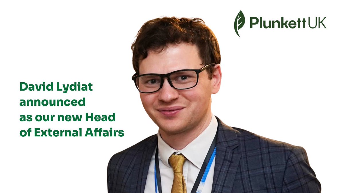 We're delighted to announce that David Lydiat has been appointed as our Head of External Affairs. 📢

David begins in post on 5 June in this new role which brings together membership, communications &amp; policy activities. 

👉 Read more: plunkett.co.uk/new-head-of-ex…