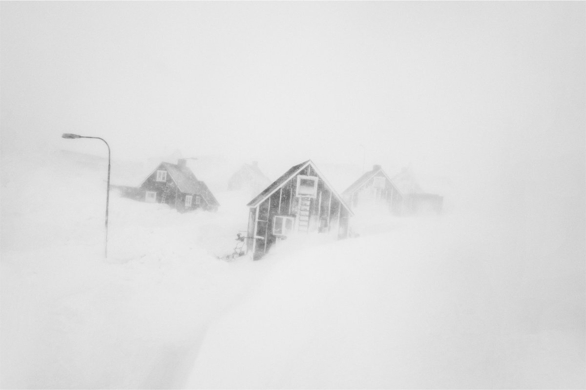 A storm moves through Ittoqqortoormiit, East Greenland. 25 May 2025.