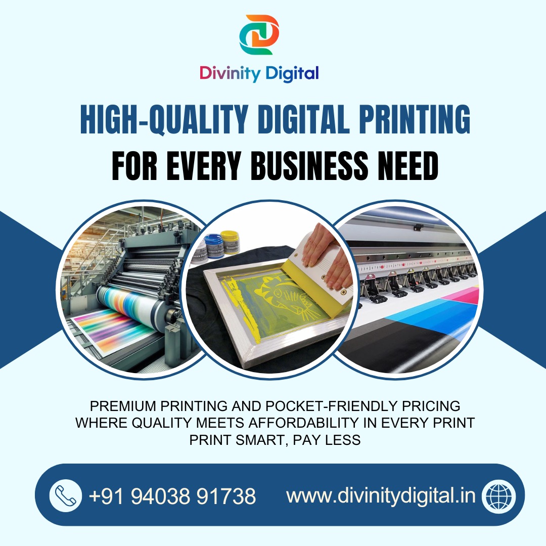 DigitalDiv61291's tweet image. Experience vibrant colors and top-notch quality with our digital printing services at Divinity Digital! Perfect for business needs, marketing materials, or personal projects.
 
📞 +91-94038 91738
🌐 divinitydigital.in

 #DigitalPrinting #PrintingBangalore #DivinityDigital