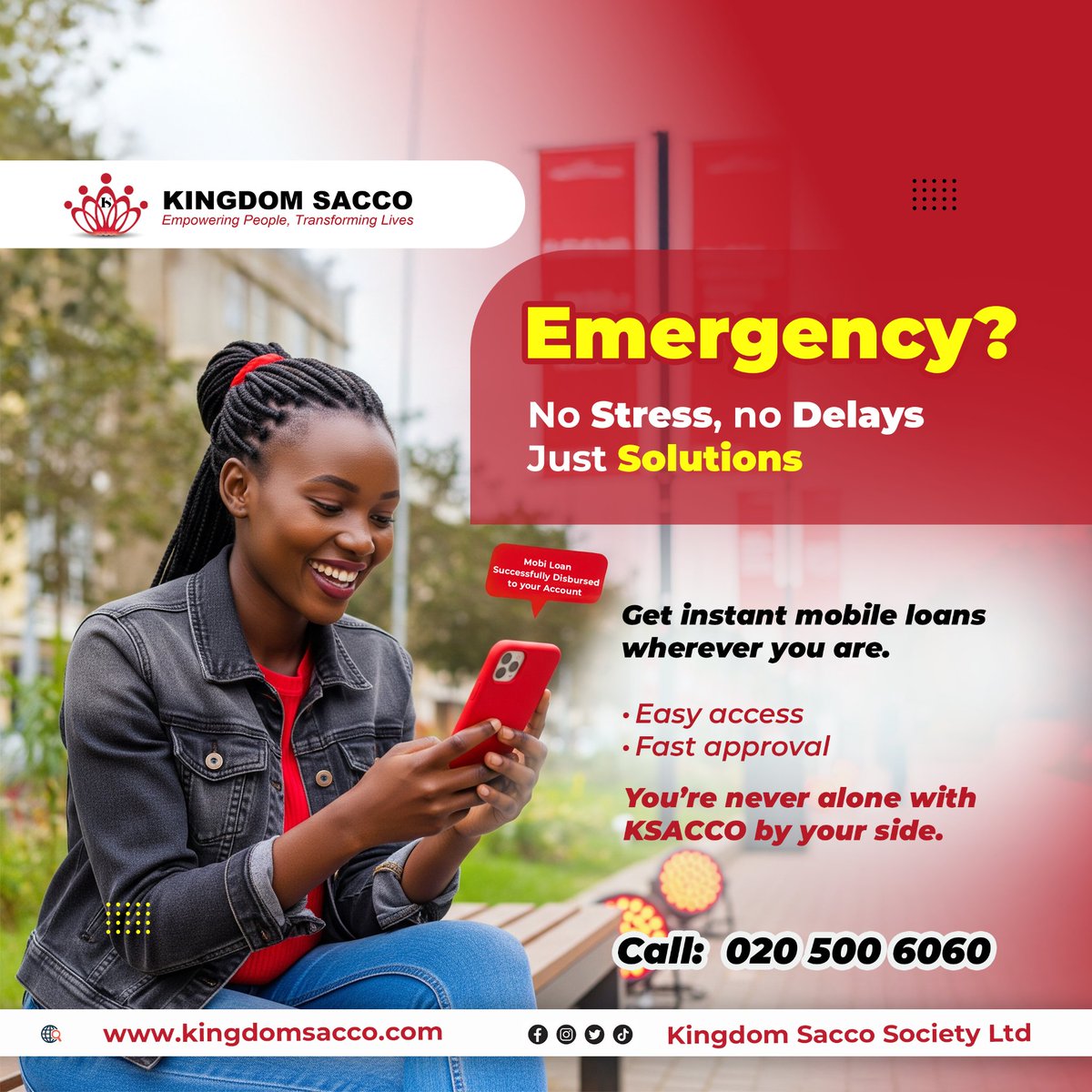 That smile you give when you know you're never alone Kingdom Sacco got your back.
😊

Ksacco App: bit.ly/app_ksacco

#Kingdomsacco #Ksaccoapp #EmpoweringPeopleTransformingLives  #KsaccoMobiLoan #MobileLoan