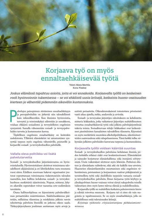 💡Korjaava työ ei ole vain reagointia jo tapahtuneeseen. Se on myös ennaltaehkäisyä, jolla on mahdollisuus estää tulevaisuuden kriisejä.
Lue uusin Kompassi-lehti, jossa korjaavaa työtä koskeva juttuni ja ajankohtaisia kuulumisia ehkäisevästä päihdetyöstä  ehyt.fi/wp-content/upl…