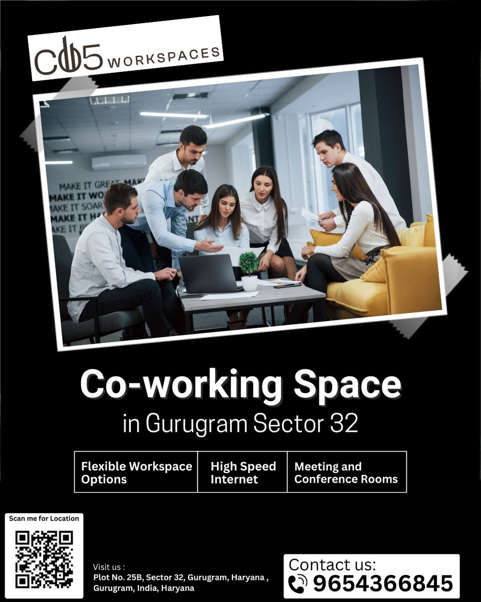 co5workspaces's tweet photo. CO5 Workspaces – Premium Co-working Space in Sector 32, Gurugram
#CO5Workspaces #CoworkingSpaceGurugram #PremiumCoworking #Sector32Gurgaon #OfficeSpaceForRent #StartupSpace #FreelancerOffice #SharedOfficeGurugram https://t.co/EbNB9SRhb3