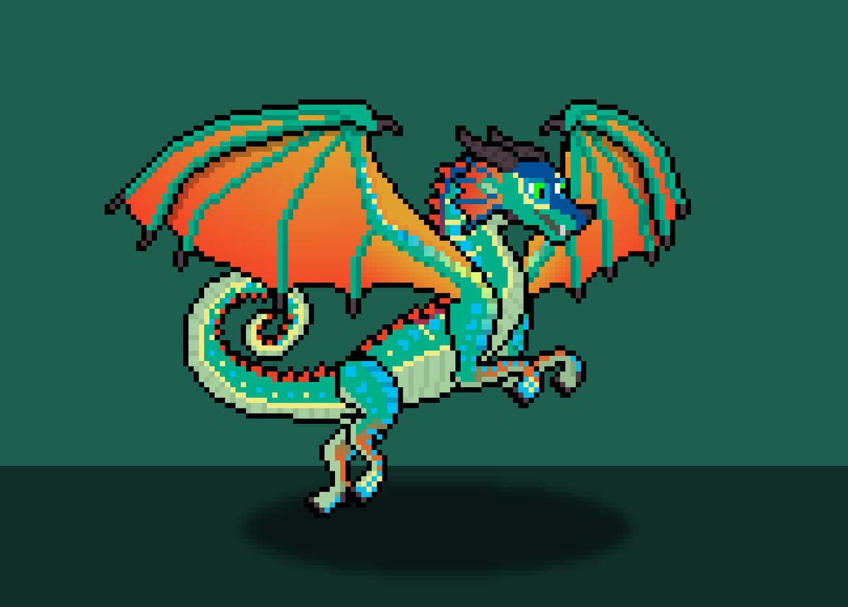 Artealo124's tweet photo. I have to admit.. shes a pretty good queen. Another sprite done of Glory!

I wish I had more time (and skill) to animate these ^^'

#WingsofFire #WingsOfFireart #WoF #Rainwing #Dragon #Dragonart #Pixelart https://t.co/6Eoy0WISSc