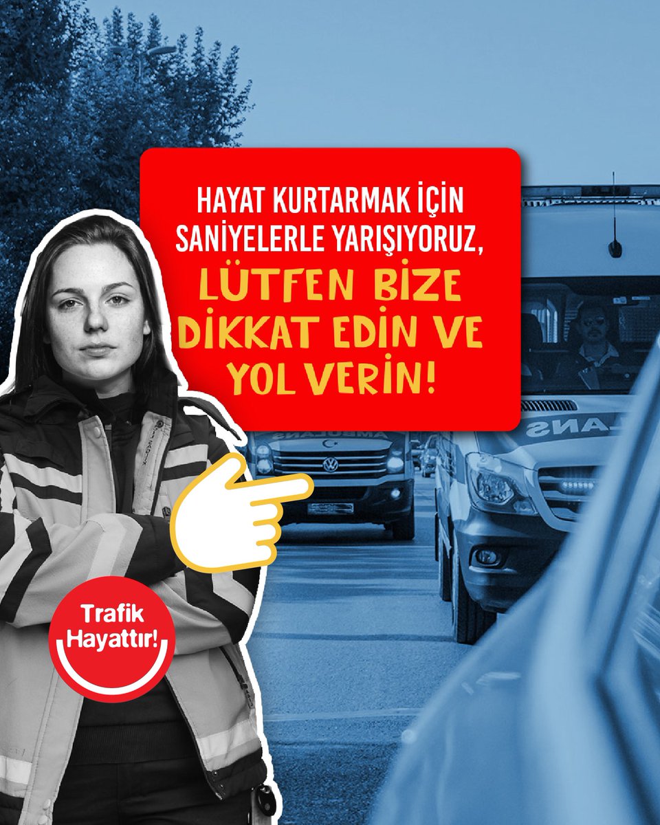 Ambulans şoförleri olarak trafikte hem hızlı hem de güvenli bir şekilde ilerlemek zorundayız. Lütfen dikkatli olun ve özellikle ambulanslara yol vermeniz gerektiğini unutmayın!

#TrafikHayattır #HayatTrafikteBuralarBende
