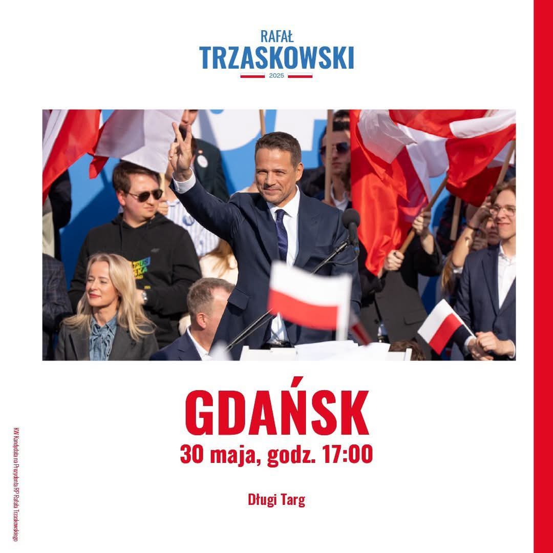 W piątek się widzimy w Gdańsku! 
Ostatnia prosta przed nami! 

„Moc jest z nami”
#Trzaskowski2025 #TrzaskowskiPrezydentemPolski #Gdańsk