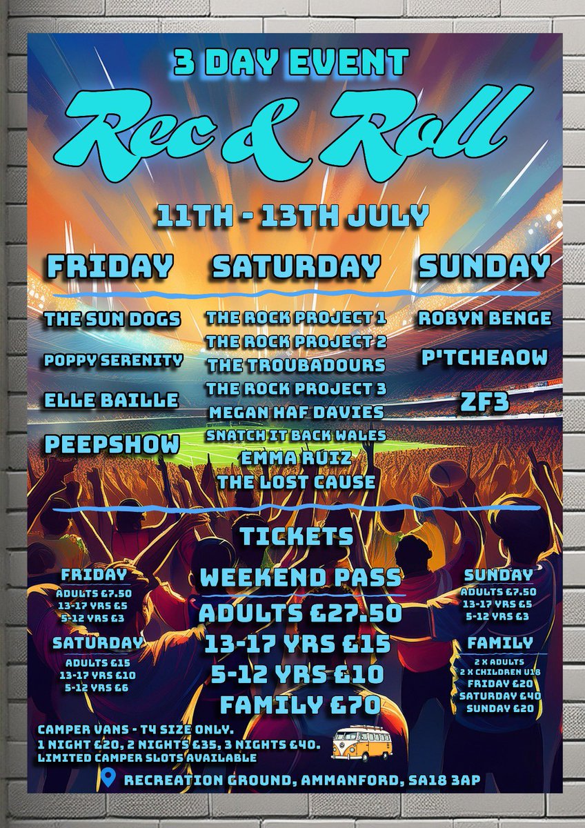 🔵REC&amp;ROLL⚫️

Save the date for a weekend of action packed live music at the rec

Tickets now be available to purchase using the link below⬇️

trybooking.com/uk/EXKI
Save the date 11-13th July 2025 🎶🎼🎸🎤🎹