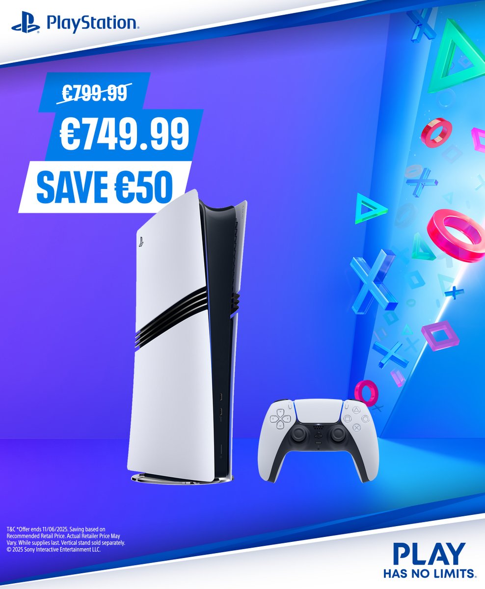 Celebrate Days of Play at Smyths Toys! 🥳🎮

SAVE €50 on the PlayStation 5 Pro Console - 2TB Digital Edition Slim! 🎮

NOW €749.99! ✅

Shop now at Smyths Toys 👉 tinyurl.com/45sewx3u
