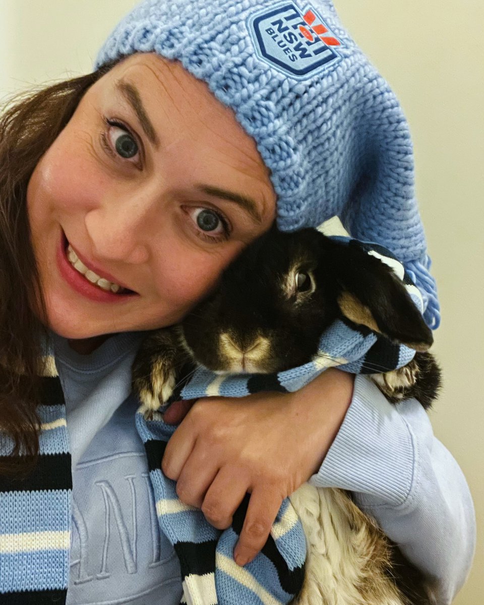 Twitch is ready! He is definitely a Blues bunny! 🩵💙 #stateoforigin2025