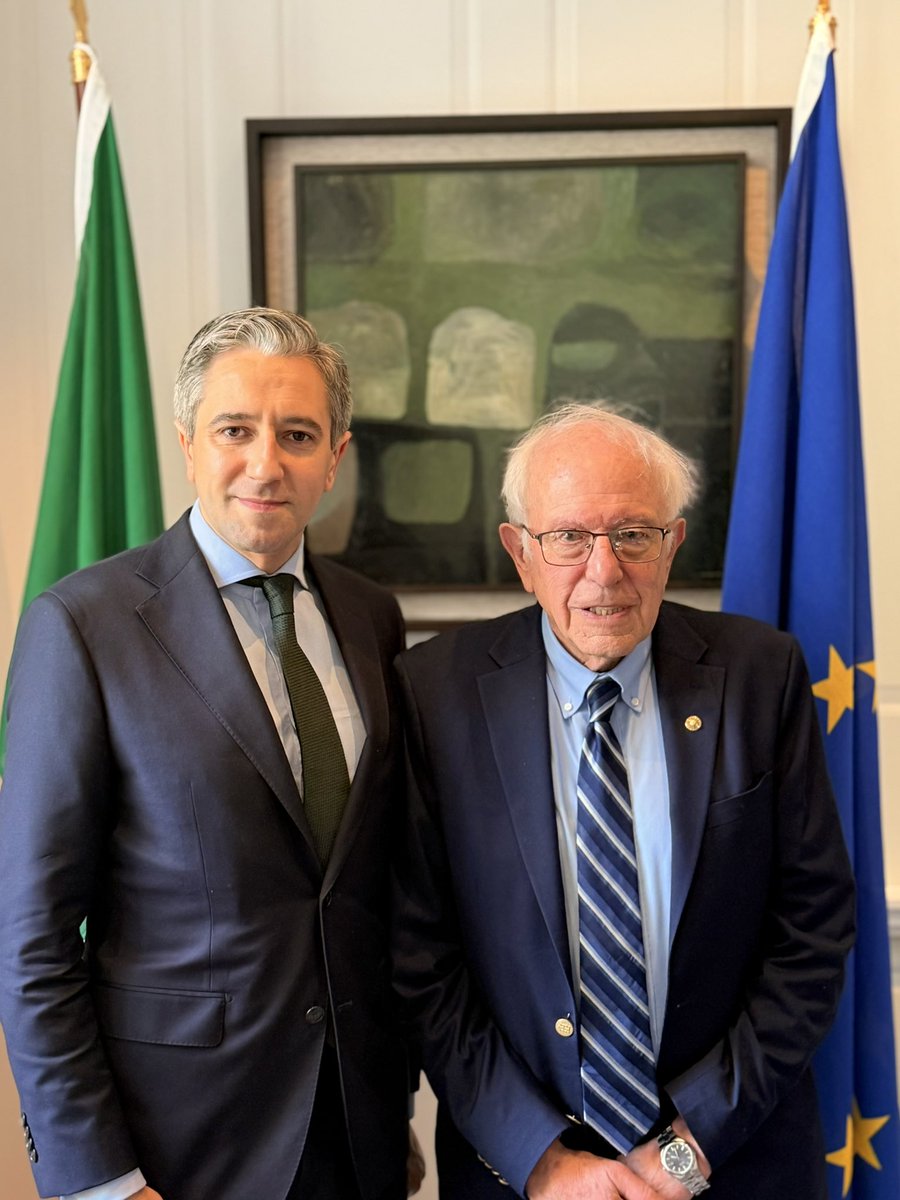 Simon Harris TD (@simonharristd) on Twitter photo A pleasure to welcome Senator <a href="/BernieSanders/">Bernie Sanders</a> to Government Buildings this morning for a productive and positive discussion.
Grateful for the opportunity to exchange views on the shared challenges and opportunities facing our democracies. A pleasure to welcome Senator <a href="/BernieSanders/">Bernie Sanders</a> to Government Buildings this morning for a productive and positive discussion.
Grateful for the opportunity to exchange views on the shared challenges and opportunities facing our democracies.