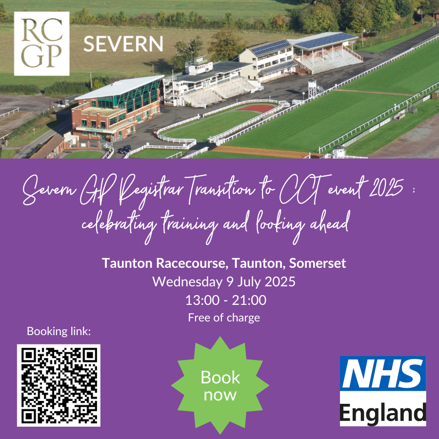 Calling all Severn Deanery ST3/4s. Join us to celebrate your GP training with colleagues, supervisors, ADs and TPDs. The afternoon will include a talk from Lucy Pollock, bestselling author, on "Looking after older people - beyond algorithmic medicine". rcgp.my.site.com/s/lt-event?id=…….