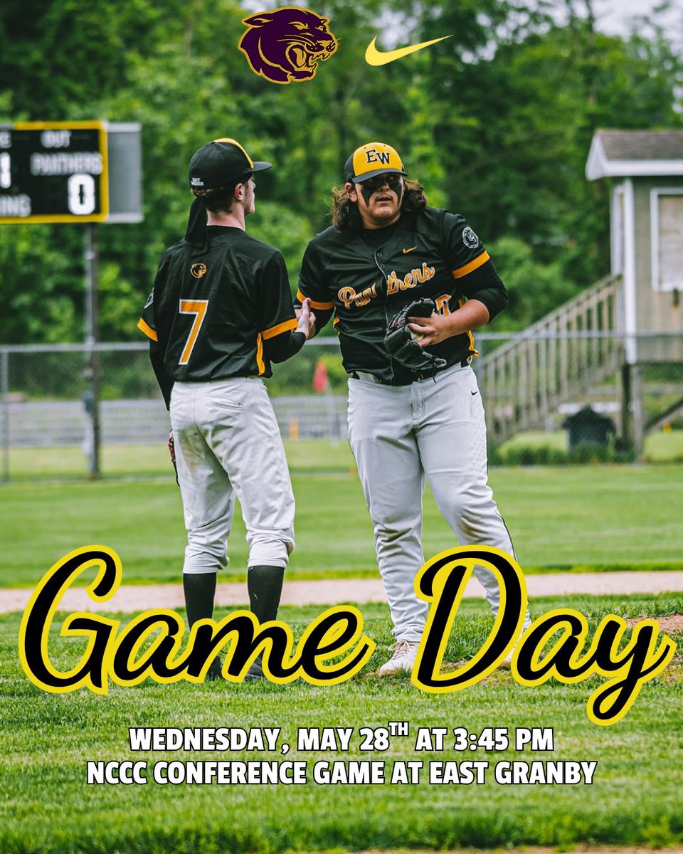 Panthers Baseball (@gopanthersbase) on Twitter photo โผ๏ธ ๐๐๐๐ ๐๐๐ โผ๏ธ
The Panthers travel to East Granby for a NCCC Conference matchup and final game of the season.
<a href="/EastWindsor_CT/">East Windsor(CT) HS Athletics</a> | <a href="/EbertBaseball/">Brendan Ebert, M.S.</a> โผ๏ธ ๐๐๐๐ ๐๐๐ โผ๏ธ
The Panthers travel to East Granby for a NCCC Conference matchup and final game of the season.
<a href="/EastWindsor_CT/">East Windsor(CT) HS Athletics</a> | <a href="/EbertBaseball/">Brendan Ebert, M.S.</a>